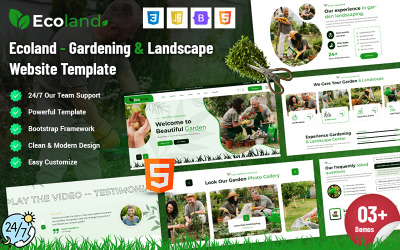 Ecoland – Modello di sito Web per giardinaggio e paesaggistica