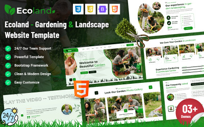 Ecoland – Website sjabloon voor tuinieren en landschapsarchitectuur