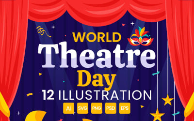 12 Světový den divadla design ilustrace
