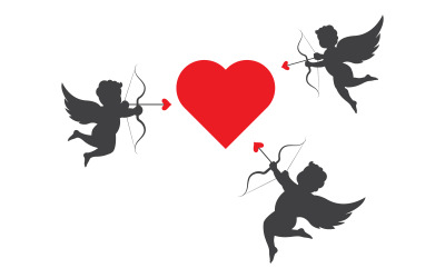 Angel Love Vector icon illustration design Template v.3