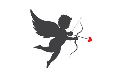 Angel Love vektor ikon illustration design mall v.2