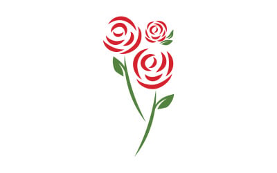 Beauty florist rose flower illustration logo design template v.1