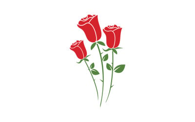 Beauty florist rose flower illustration logo design template v.3