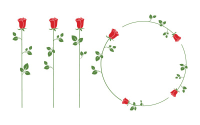 Beauty florist rose flower illustration logo design template v.4