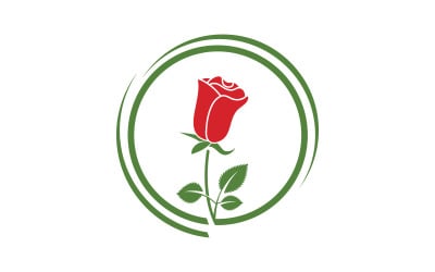 Beauty florist rose flower illustration logo design template v.5
