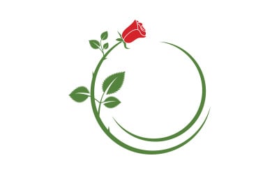 Beauty florist rose flower illustration logo design template v.6