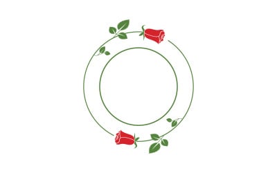 Beauty florist rose flower illustration logo design template v.7