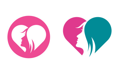 Beauty Woman face silhouette character illustration v.3