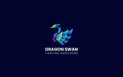 Drachenschwan Farbverlauf Buntes Logo