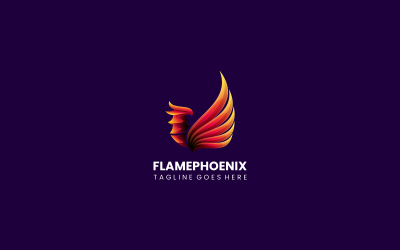 Kolorowe logo gradientowe Flame Phoenix