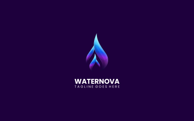 Logotipo colorido con degradado de Water Nova