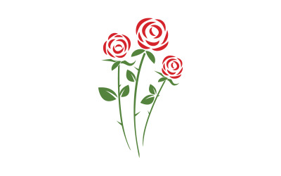 Skönhet florist ros blomma illustration logotyp designmall v.9