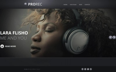 Modèle Moto CMS HTML Premium pour studio d'enregistrement #48849