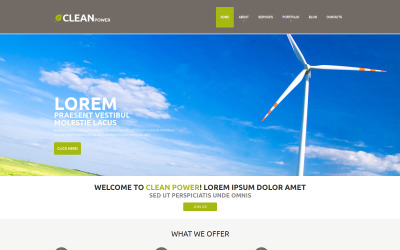 Tema WordPress de modelo de energia eólica