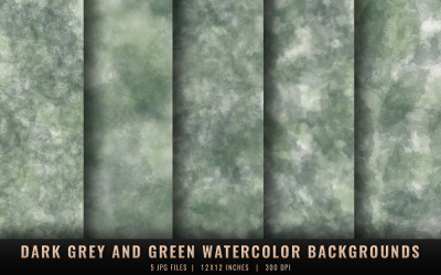 Dark Grey and Green Watercolor Backgrounds