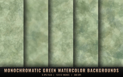 Monochromatic Green Watercolor Backgrounds