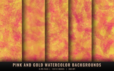 Pink and Gold Watercolor Backgrounds