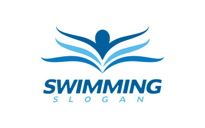 Sport wodny pływanie Ilustracja wektorowa Projekt logo Szablon v.50