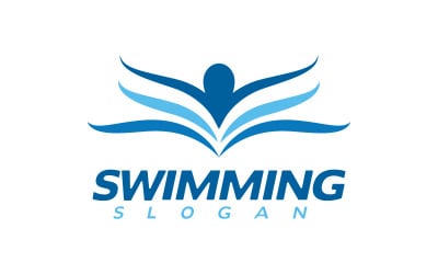 Water Sport swimming Vector illustration Logo design Template v.50