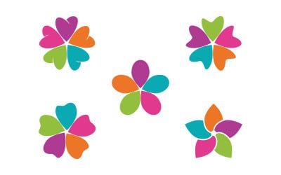 Beauty icon logo flowers design illustration Template v.1