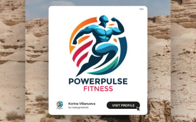 Dynamická a odvážná šablona loga pro fitness pro firmy zabývající se wellness a aktivním životním stylem