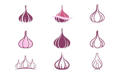 Garlic vector icon illustration design template v.3