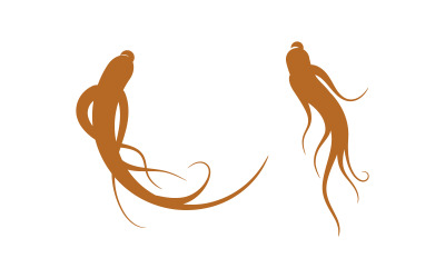 Ginseng herbal vector icon illustration logo design template v.12