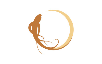 Ginseng herbal vector icon illustration logo design template v.23