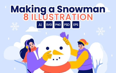 8 Ilustrace Výroba sněhuláka