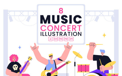 8 Live Music Event Illustration
