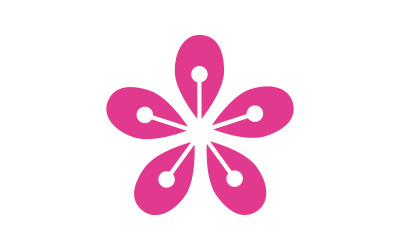 Ilustración de diseño de logotipo de icono de belleza con flores Plantilla v.13