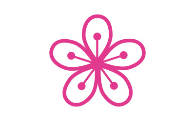 Ilustración de diseño de logotipo de icono de belleza con flores Plantilla v.6