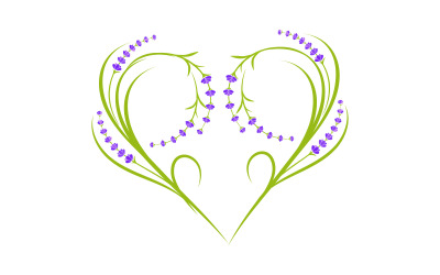 Lavendel blomma Vektor ikon illustration design mall v.5