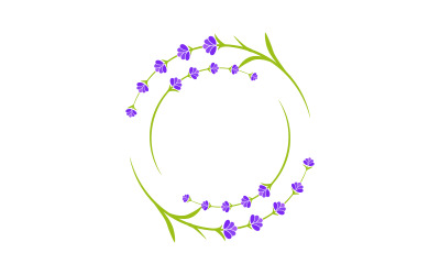 Lavendel blomma vektor ikon illustration design mall v.7