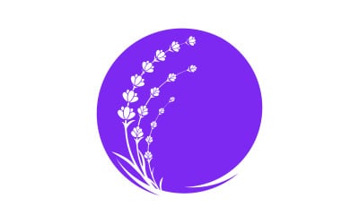 Lavender flower Vector icon illustration design Template v.12