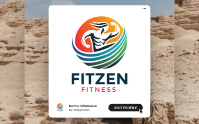 Modern fitnesslogodesign för gym, tränare och hälsomärken