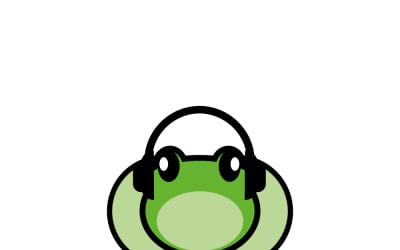 Musician with a green frog face