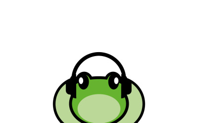 Musicien avec un visage de grenouille verte