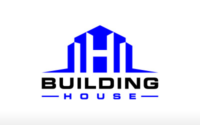 Písmeno h logo domu logo budovy logo real estate logo stavební logo domů dům ve tvaru moderní design