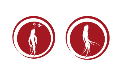 Plantilla de diseño de logotipo con ilustración de icono vectorial de hierbas de ginseng v.19