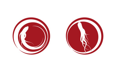 Plantilla de diseño de logotipo con ilustración de icono vectorial de hierbas de ginseng v.20