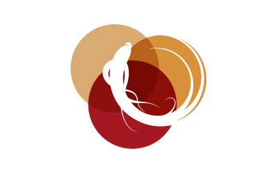 Plantilla de diseño de logotipo con ilustración de icono vectorial de hierbas de ginseng v.22