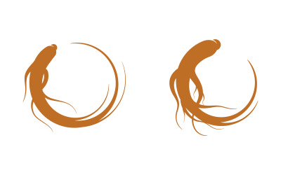 Plantilla de diseño de logotipo con ilustración de icono vectorial de hierbas de ginseng v.3