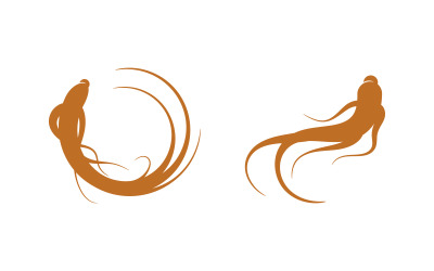 Plantilla de diseño de logotipo con ilustración de icono vectorial de hierbas de ginseng v.8