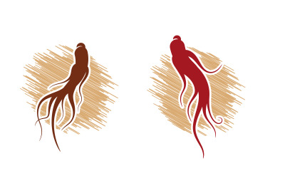 Ginseng Kräutervektorsymbol Illustration Logo Design Vorlage v.29