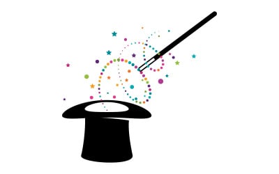 Magic show circus event logo icon illustration design template v.10