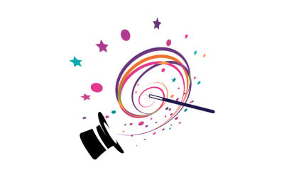 Magic show circus event logo icon illustration design template v.11