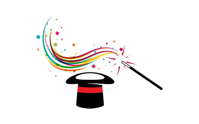 Magic show circus event logo icon illustration design template v.19