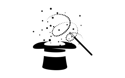 Magiczny pokaz cyrkowy logo ikona ilustracja projekt szablonu v.24