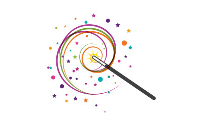 Magiczny pokaz cyrkowy logo ikona ilustracja projekt szablonu v.26